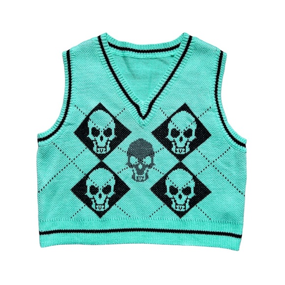Skull Knit Vest - Picture 1 of 4